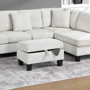 Sectional Sofa With Storage Ottoman And Pillows