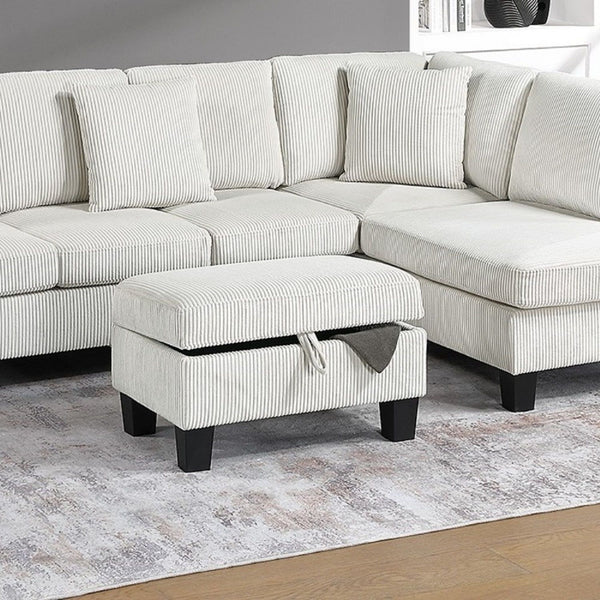 Sectional Sofa With Storage Ottoman And Pillows