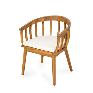 Klismos - Dining Armchair (Set of 2) - Teak / Beige