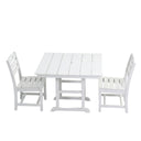 Outdoor Patio Dining Set, Square Table With Umbrella Hole And Armless Chairs