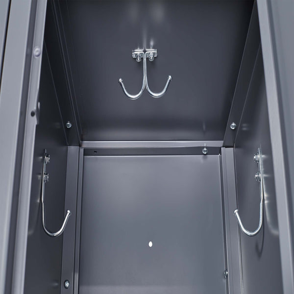 3 Door Lockers With Lock For Home, Gym, Office, School, And Garage - Gray