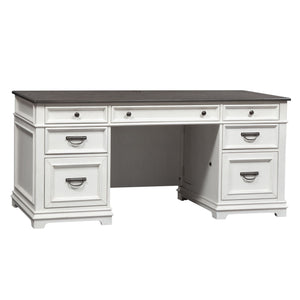 Allyson Park - Desk - Wirebrushed White / Charcoal