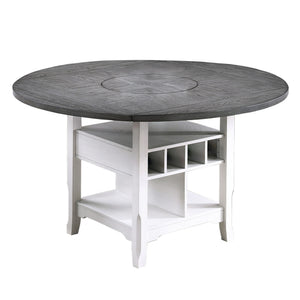 Contemporary Counter Height Dining Set With Built In Lazy Susan