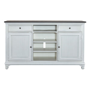 Allyson Park - 68" Highboy TV Console - Wirebrushed White / Charcoal