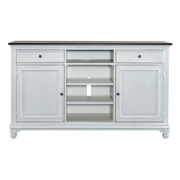 Allyson Park - 68" Highboy TV Console - Wirebrushed White / Charcoal