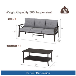 Patio Furniture Set With Coffee Table And Cushions For Backyard
