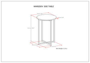 Marsden - Side Table With Polished Base - White / Silver
