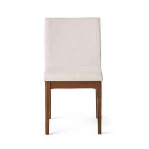 Dining Chairs With Upholstered Seat And Backrest (Set of 2) - Light Beige / Walnut