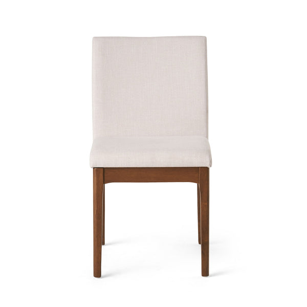 Dining Chairs With Upholstered Seat And Backrest (Set of 2) - Light Beige / Walnut