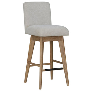 Escape - Dining Bar With 2 Upholstered Swivel Barstools - Glazed Natural Oak / Black Metal Trim