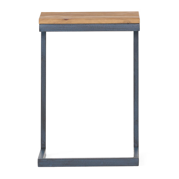 Kacha - Modern Industrial Firwood Nesting Tables (Set of 3) With Iron Frame - Antique Brown / Black