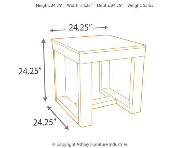 Watson - Square End Table - Dark Brown