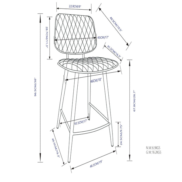Raya - Upholstered Counter Height Stool (Set of 2)