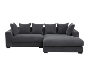 Naomi - 3 Piece Upholstered Sectional - Dark Gray