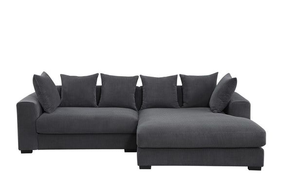 Naomi - 3 Piece Upholstered Sectional - Dark Gray