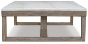 Loyaska - Rectangular Cocktail Table - Brown / Ivory