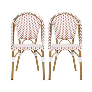 Outdoor Rattan And Aluminum French Bistro Chairs Set