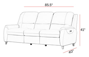 Austin - Power Reclining Sofa P2 - Caramel Cream