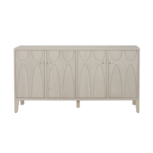 Wood Sideboard With Adjustable Shelves And Storage Cabinet - White Washed