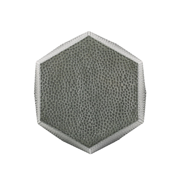 Modern Hammered Iron Geometric End Table