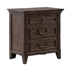 Paradise Valley - Nightstand With Charging Station - Saddle Brown