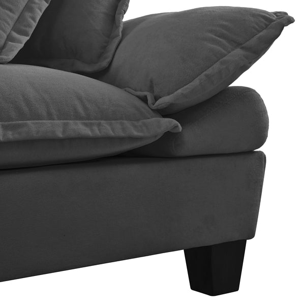 Modular Sectional Sofa With Movable Ottoman & Pillows