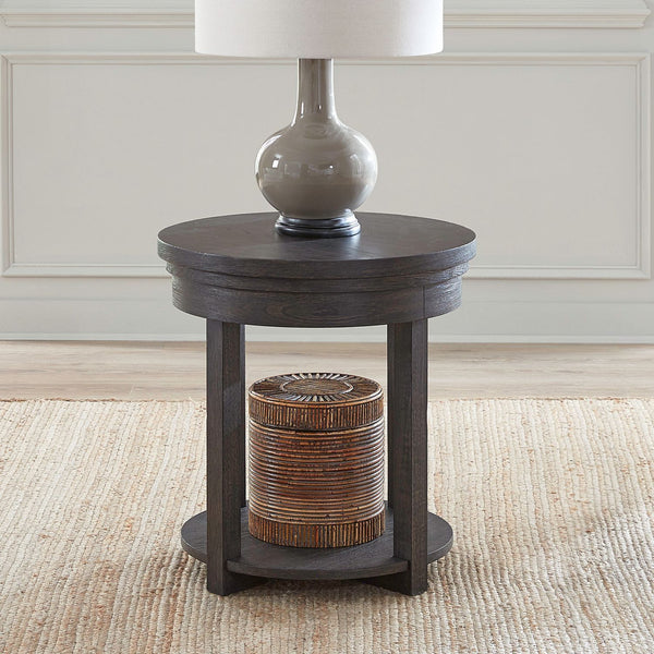 Weston - Round End Table - Peppercorn