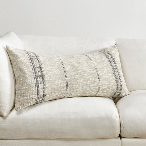 Ria - 36" x 16" Pillow - Natural / Black
