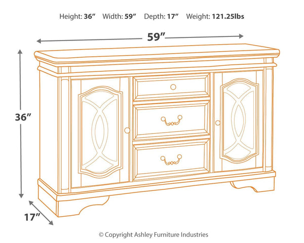 Realyn - Dining Room Server - Chipped White