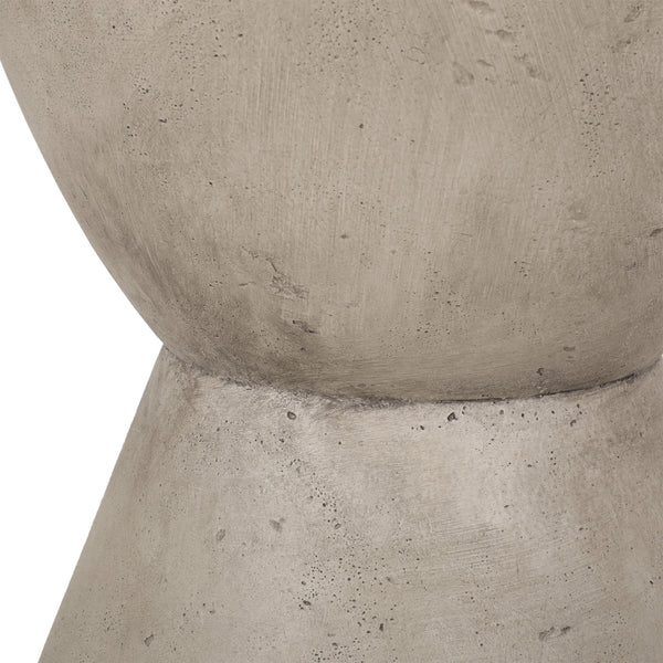 Outdoor Hourglass Shaped Side Table - Light Gray