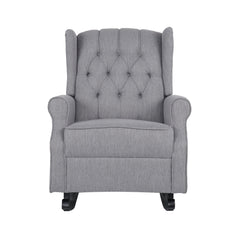 Sheila - Contemporary Fabric Tufted Wingback Rocking Chair - Gray
