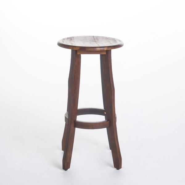 Primrose - Outdoor Acacia Wood Barstools With Foot Rest, (Set of 2) - Dark Brown