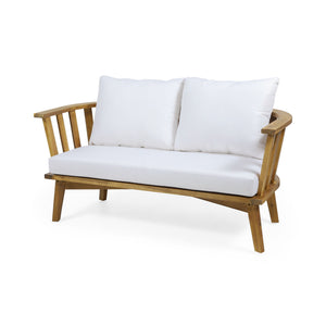 Patio Furniture Set, Outdoor Acacia Wood Patio Club Chair With Table