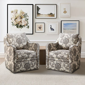 Wide Seat Arm Chair With 360 Degree Rotation