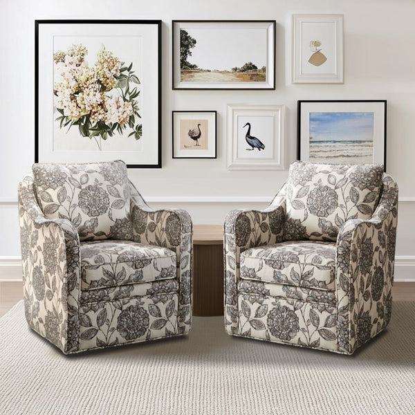 Wide Seat Arm Chair With 360 Degree Rotation