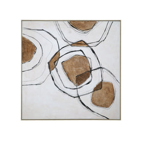 Rhetoric Canvas Art - White / Light Brown