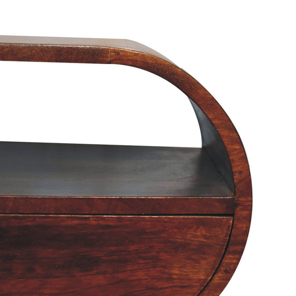 Large Chestnut Circular Bedside
