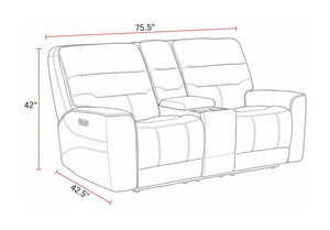 Lawson - Power Zero Gravity Tilt Console Loveseat P2 - Sydney Brunette
