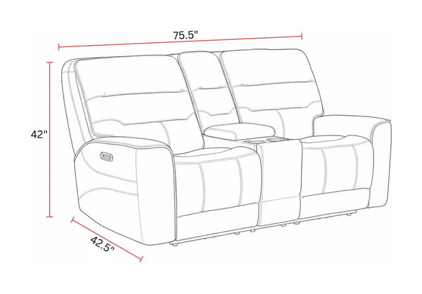 Lawson - Power Zero Gravity Tilt Console Loveseat P2 - Sydney Brunette