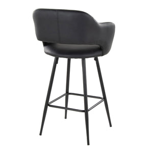 Margarite - Contemporary Fixed Height Counter Stool With Square Footrest (Set of 2)