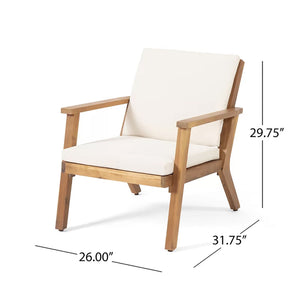 Avacyn - Outdoor Acacia Wood 4 Seater Chat Set With Cushions