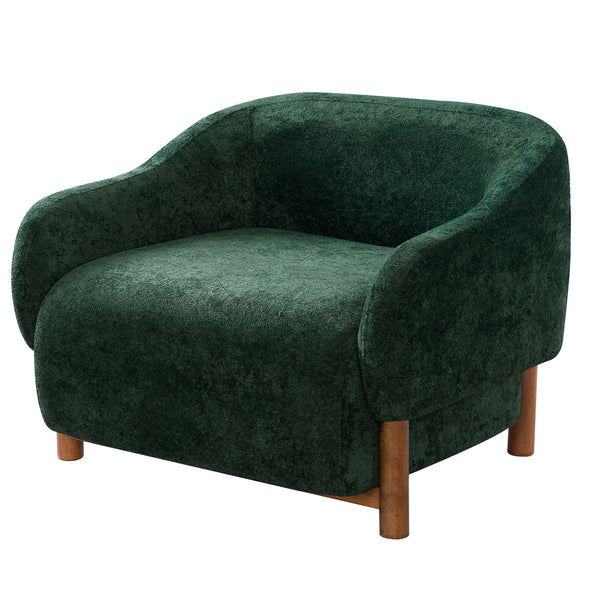 Modern Accent Chair With Recessed Arms And Tight Back