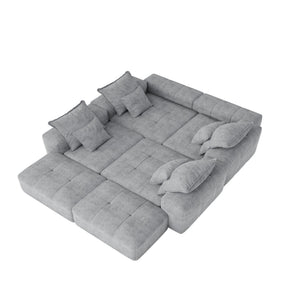Modern Oversized, Modular Sectional Sofa With Pillows