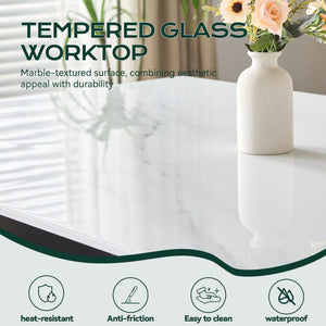 Rectangular Dining Table - Gray / White