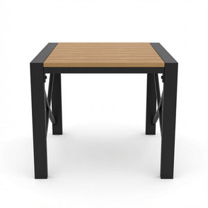 Square Outdoor Patio End Table - Black