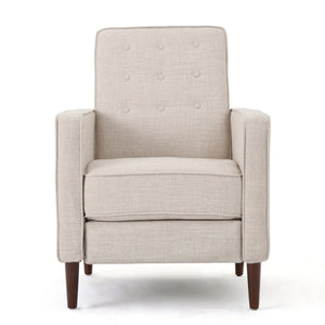 Mid-Century Modern Recliner With Button Tufted Waffle Stitch