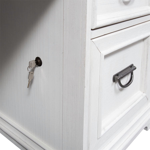 Allyson Park - Credenza - Wirebrushed White / Charcoal