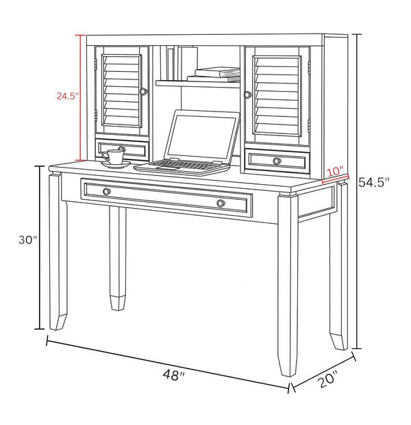 Boca - U Shape Desk With Hutch And File - Cottage White
