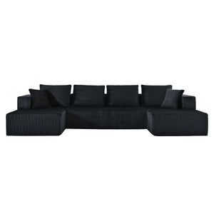 U-Shaped Modular Sectional Sofa With Double Chaise, Oversized Deep Seat For Living Room