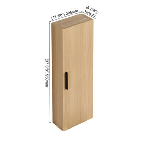 Freestanding Bathroom Vanity Set With Tall Side Cabinet, 3 Drawers And 3 Door Cabinet, Integrated Sink, Large Storage - Glossy White / Light Oak